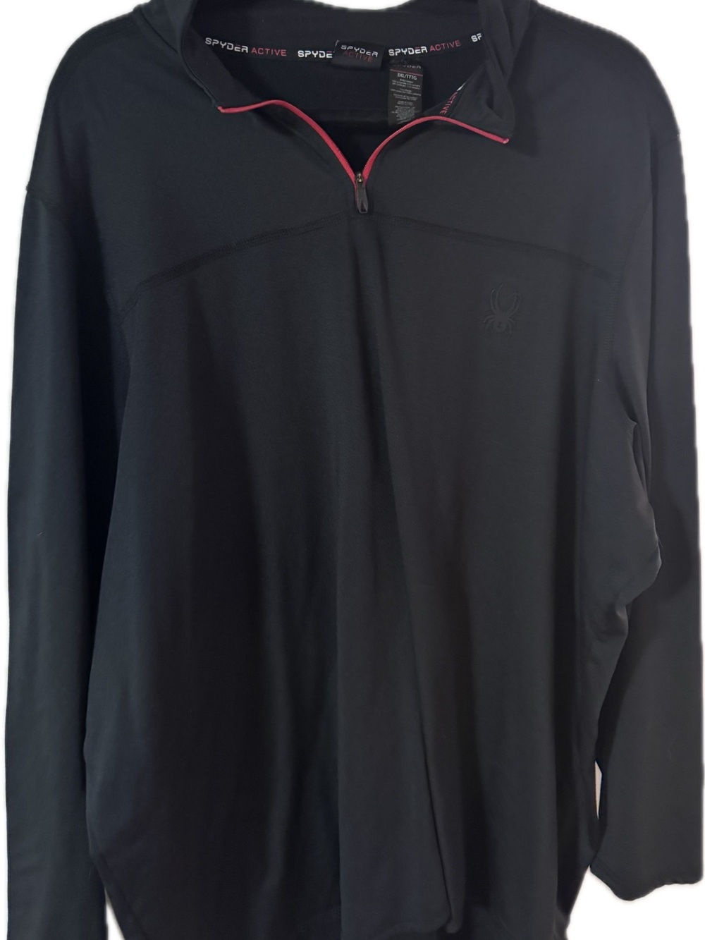 Spyder Black Pullover with Red Zip Accents
